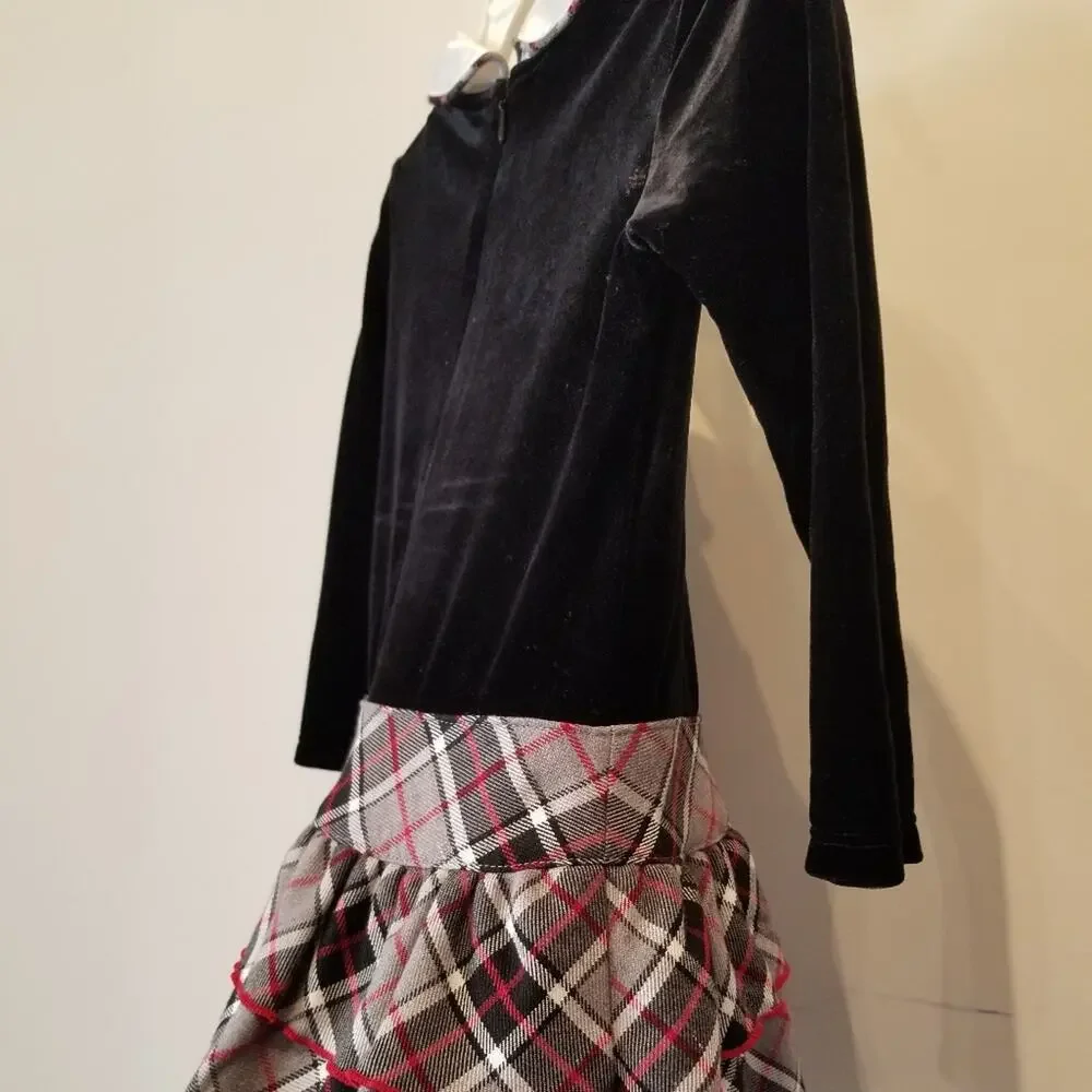 The Children's Place Velvet Plaid Dress &‎ Hat